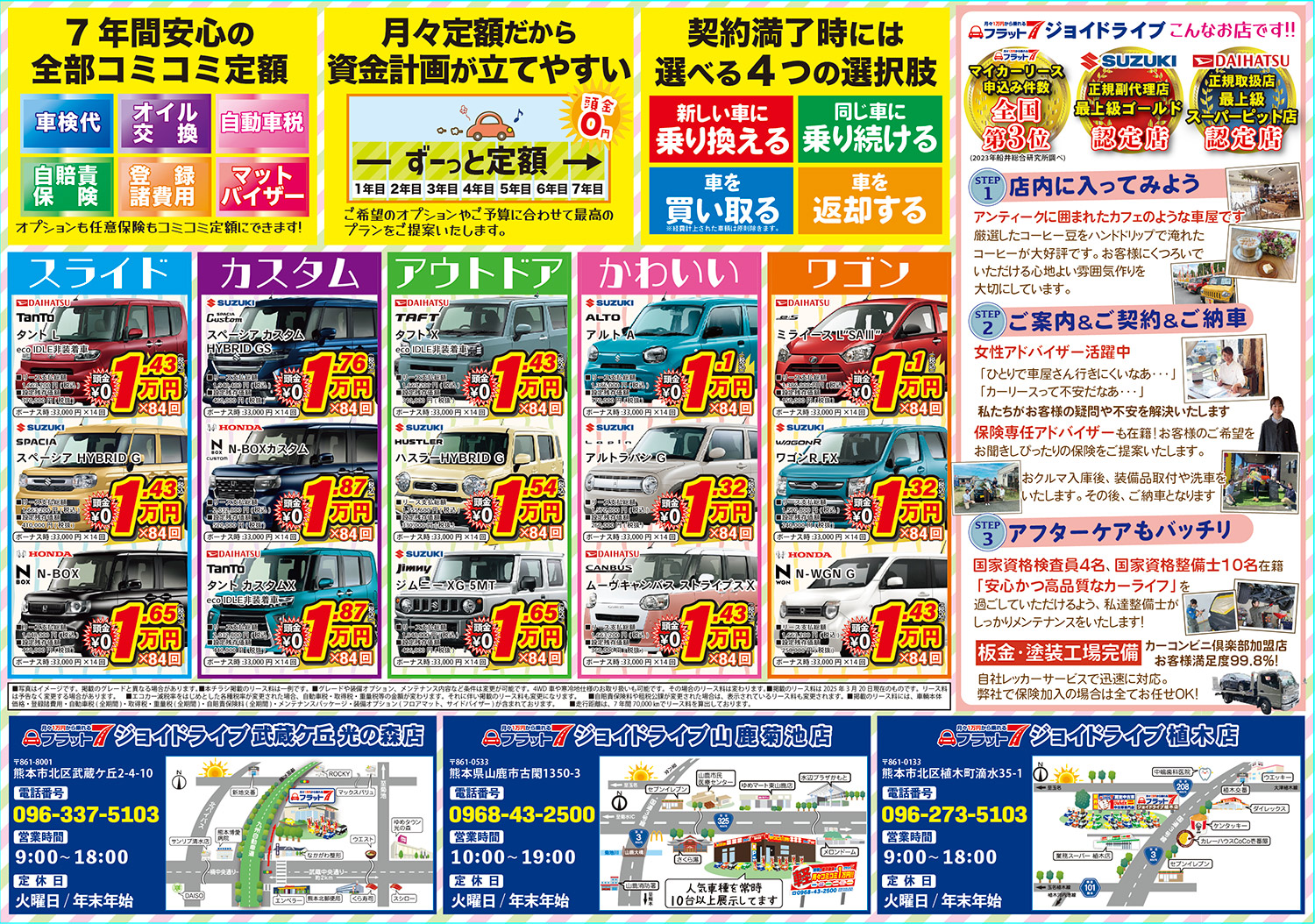 最新フラット7ジョイドライブ 折込チラシ裏面